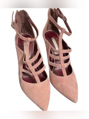 BCBGeneration Dusty Pink Suede Caged Stiletto